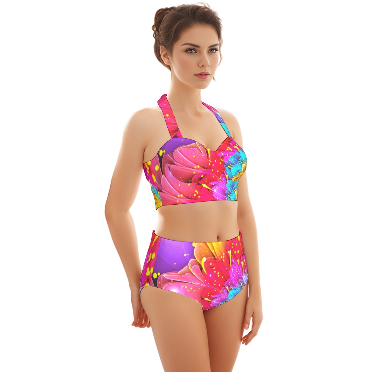 FullbreedCustom Print Women's Swimsuit Set With Halter - Image 4