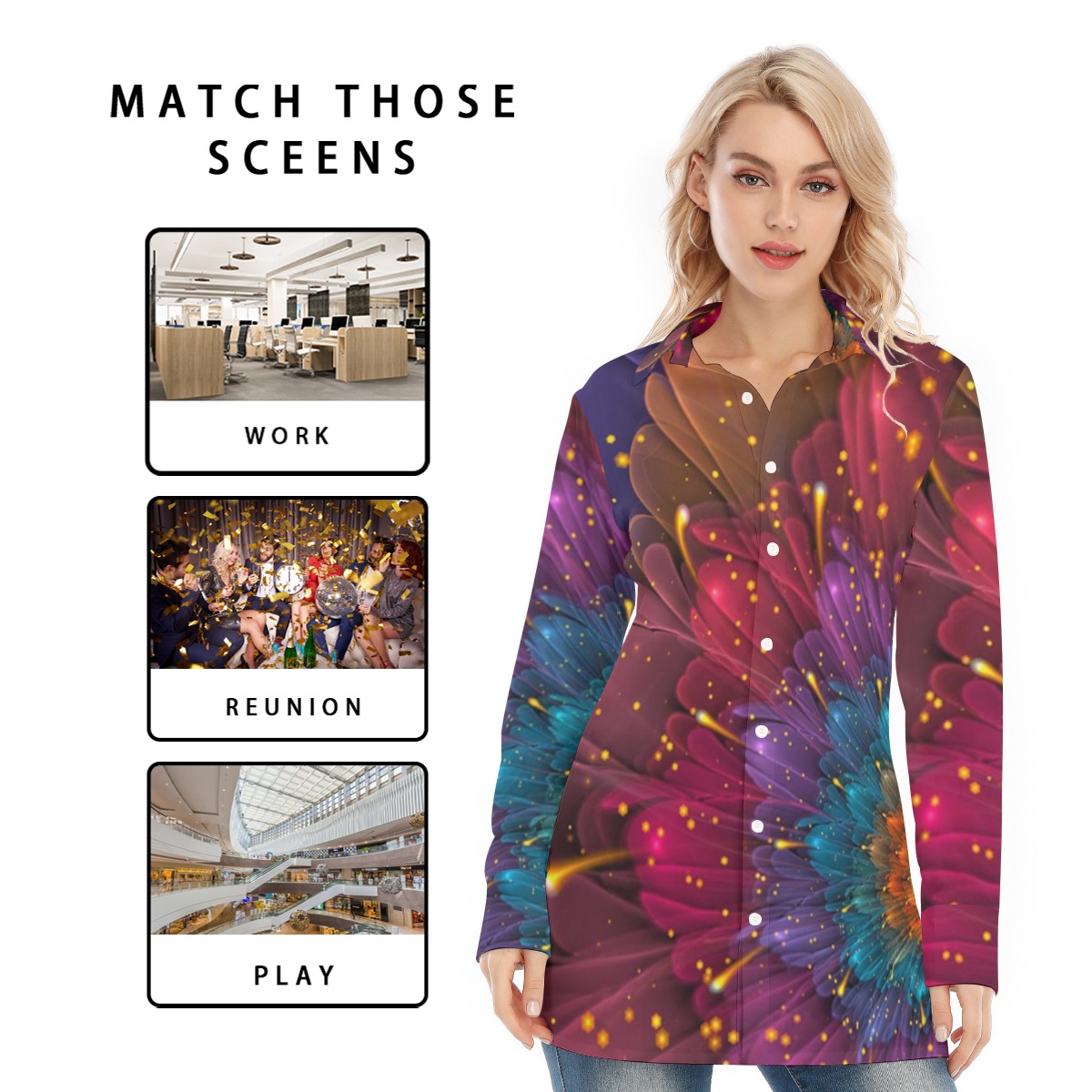 FullbreedCustom Print Women's Long Shirt - Image 5