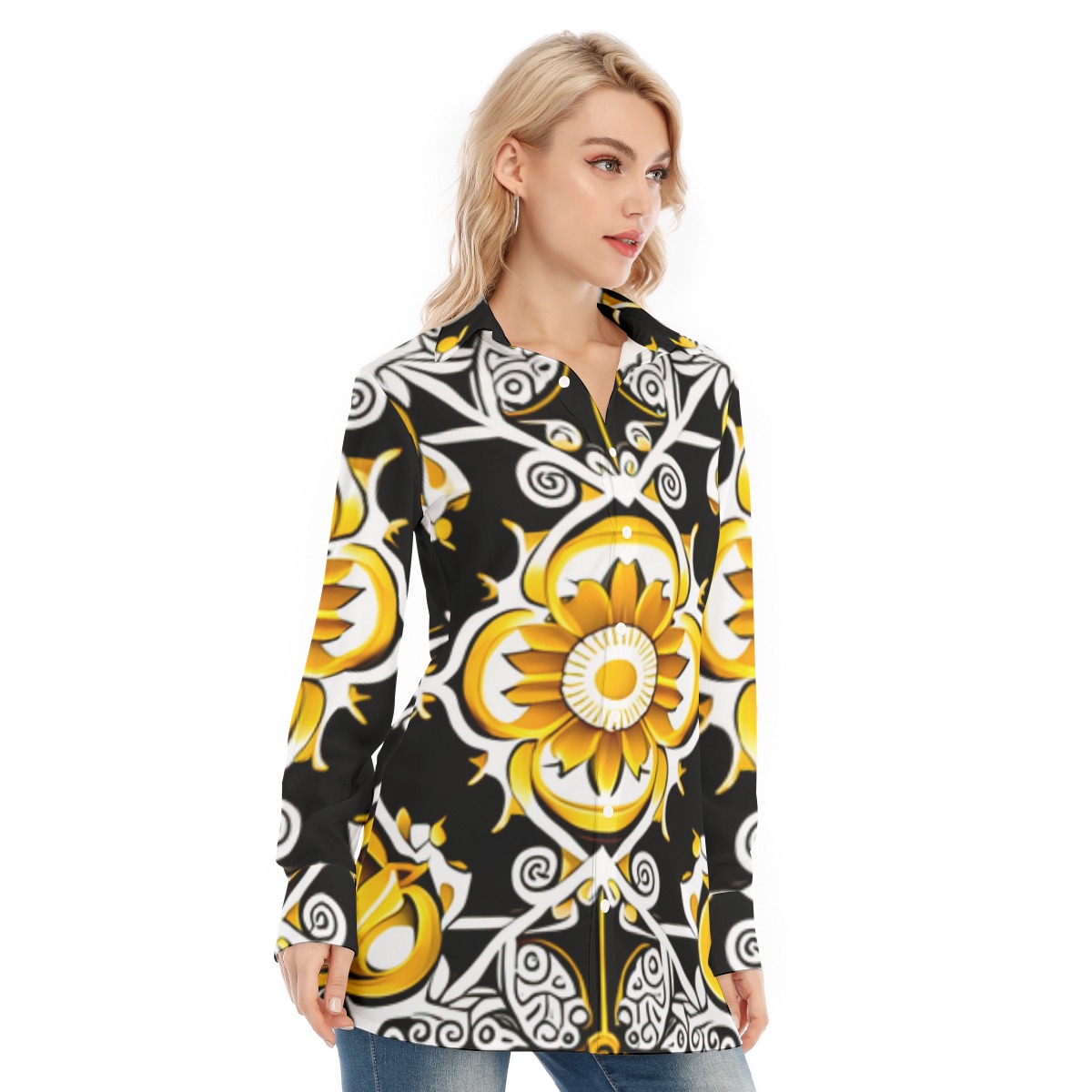 FullbreedCustom Print Women's Long Shirt - Image 3