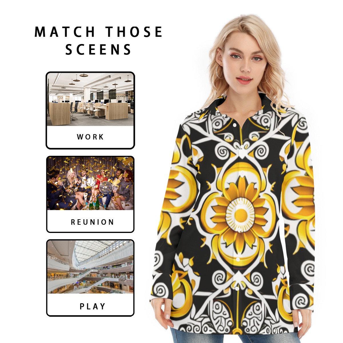 FullbreedCustom Print Women's Long Shirt - Image 5