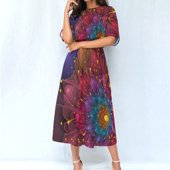 FullbreedCustom Print Women's Elastic Waist Dress