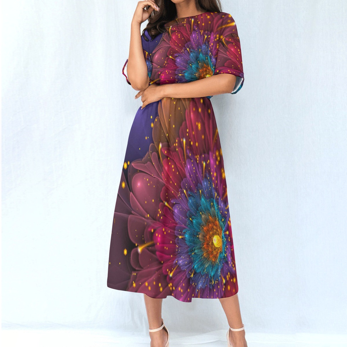 FullbreedCustom Print Women's Elastic Waist Dress