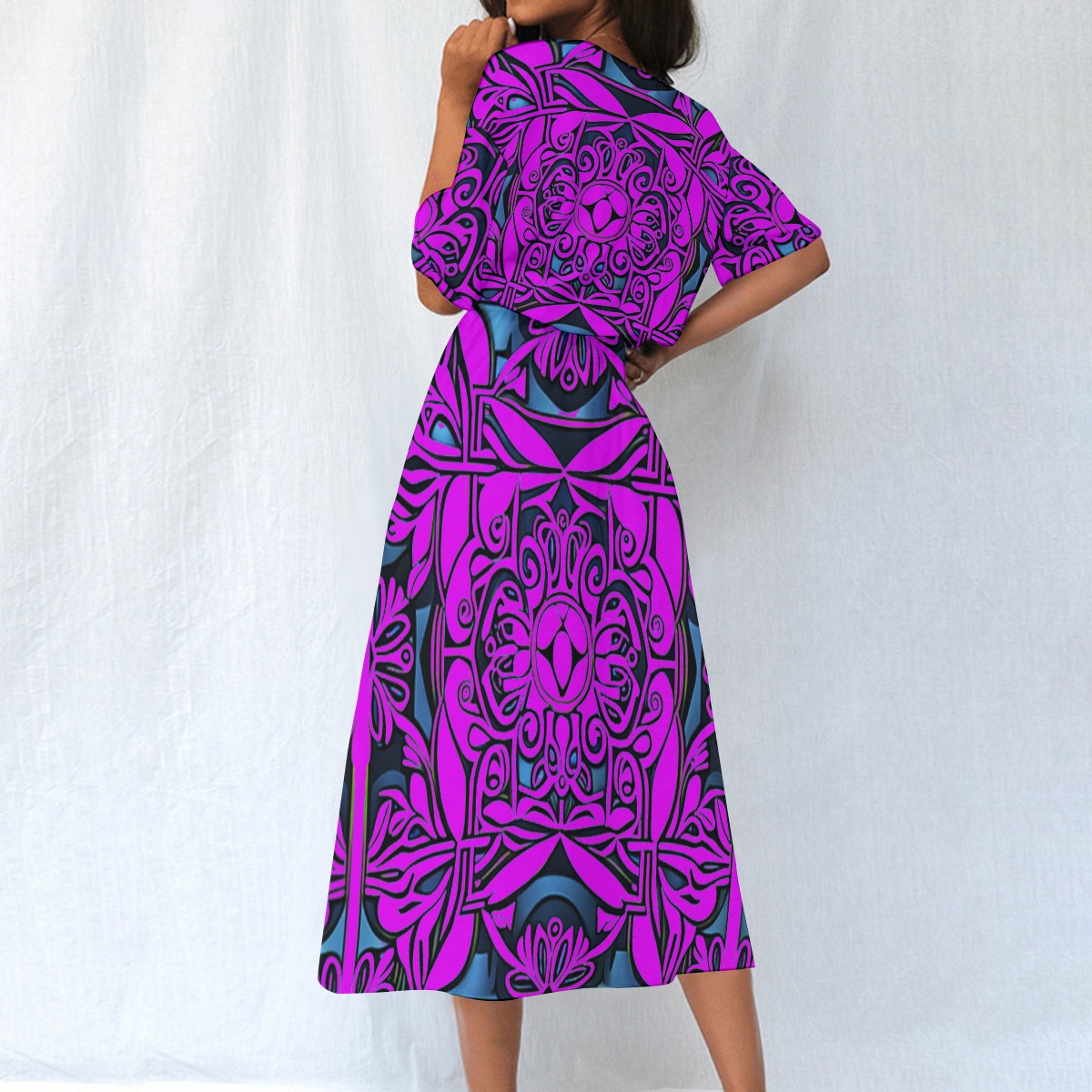 FullbreedCustom Print Women's Elastic Waist Dress - Image 4