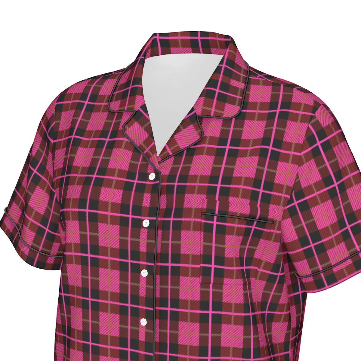 FullbreedCustom Print Women's Imitation Silk Pajama Set With Short Sleeve - Image 7