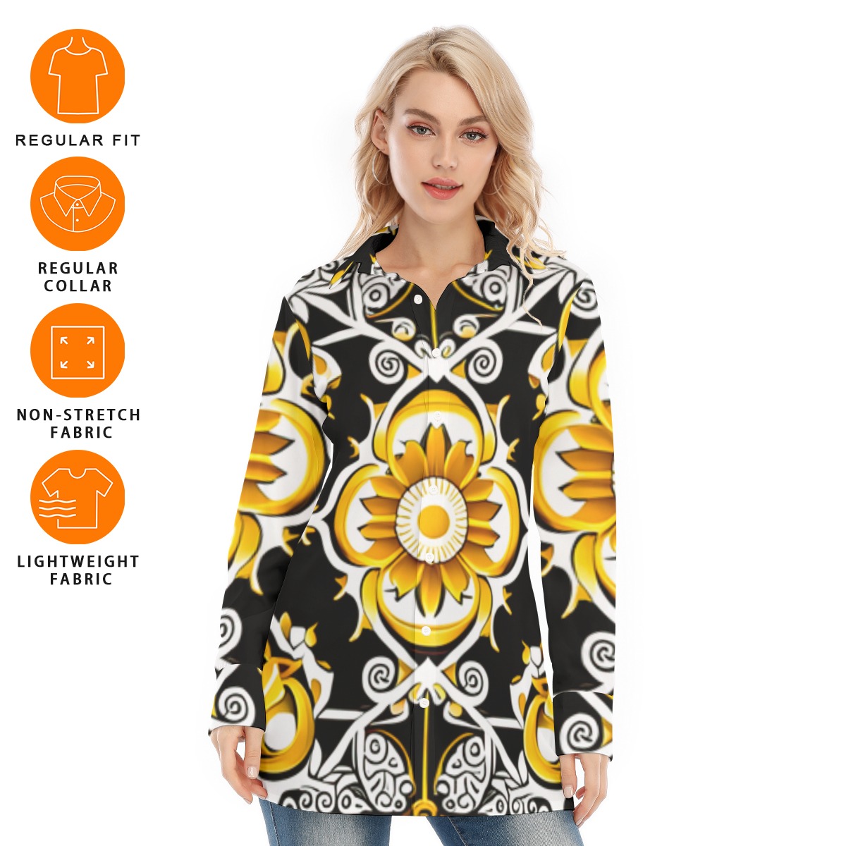 FullbreedCustom Print Women's Long Shirt - Image 6