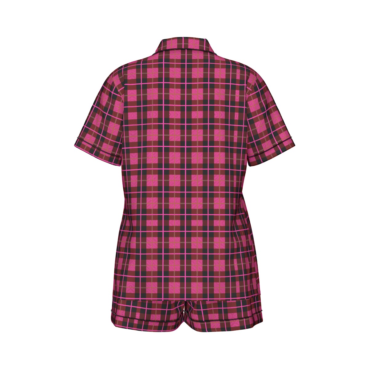 FullbreedCustom Print Women's Imitation Silk Pajama Set With Short Sleeve - Image 4