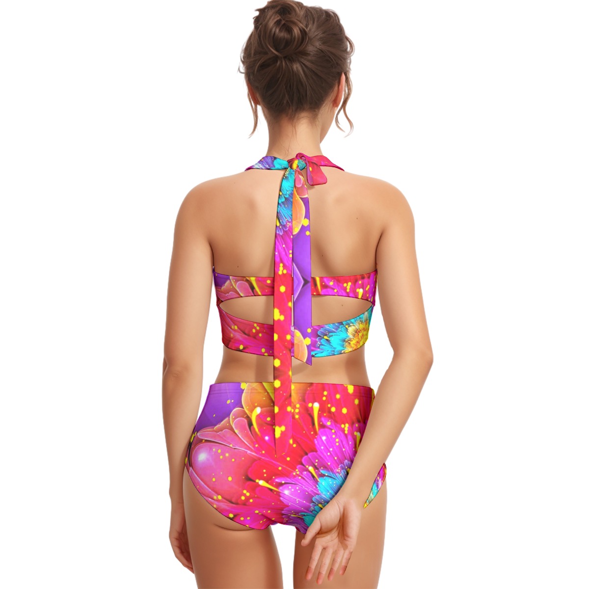 FullbreedCustom Print Women's Swimsuit Set With Halter - Image 5