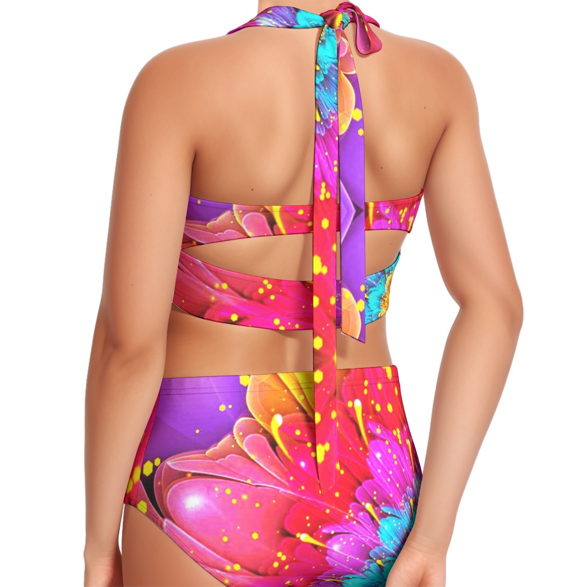 FullbreedCustom Print Women's Swimsuit Set With Halter - Image 8