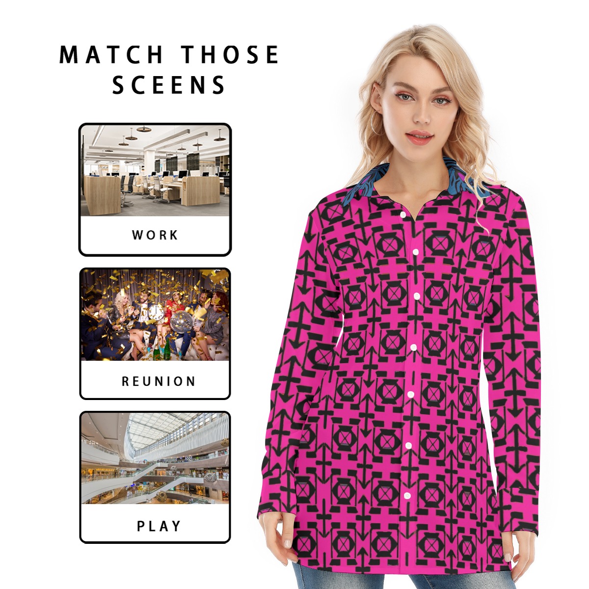 FullbreedCustom Print Women's Long Shirt - Image 5