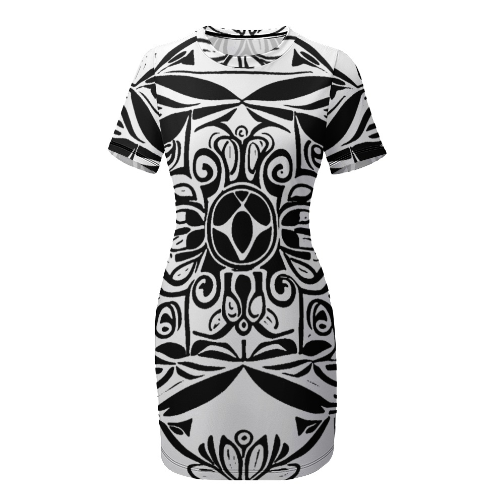 kokorepublic White Crew Neck Short Sleeve Dress - Image 6