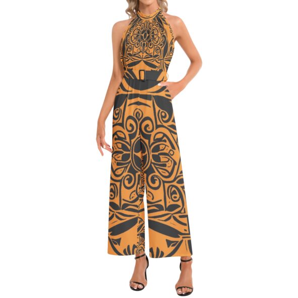 kokorepublic Halter Neck Buckle Belted Jumpsuit