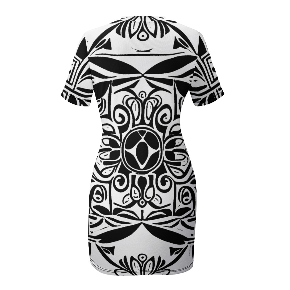 kokorepublic White Crew Neck Short Sleeve Dress