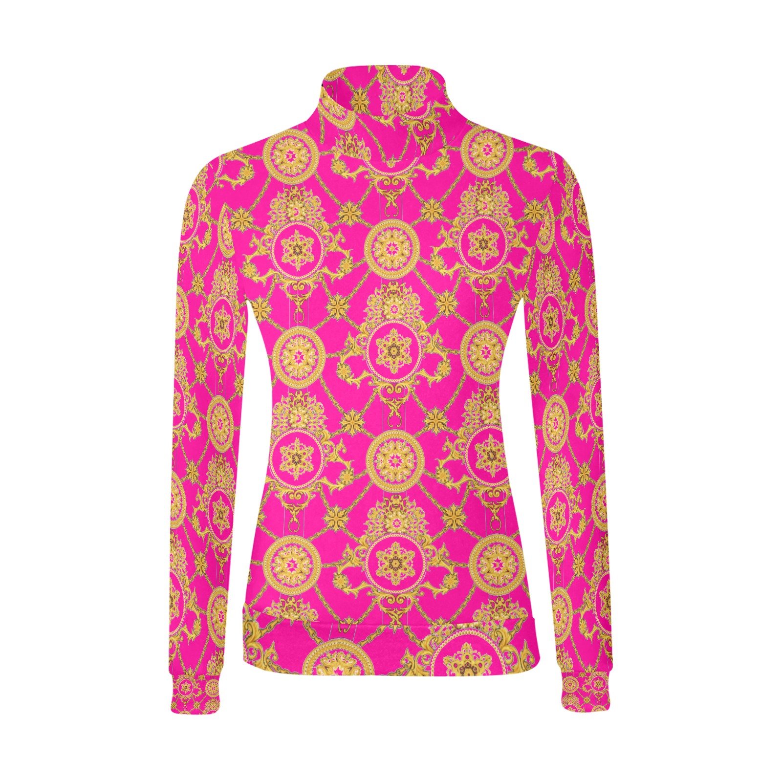 fullbreedcustom Women's All Over Print Mock Neck Sweater (H43) - Image 3