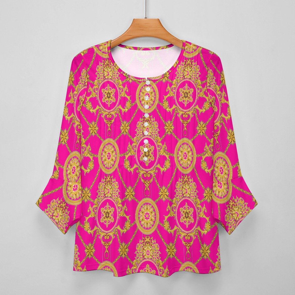 fullbreedcustom Women's ruffled petal sleeve top - Image 3