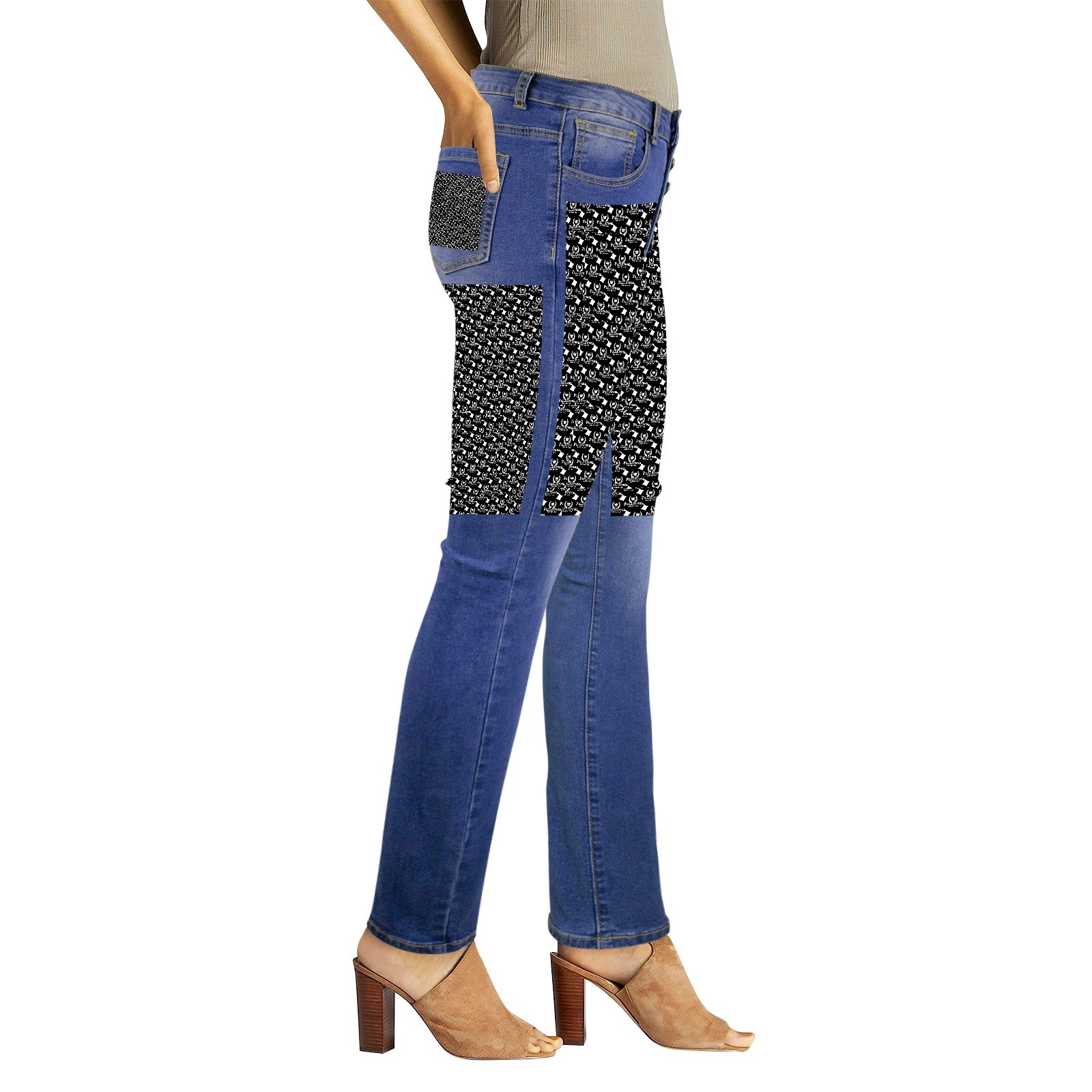 fullbreedcustom Women's Jeans (Front&Back Printing) - Image 2