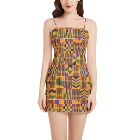 Sleeveless Square Neckline Spaghetti Strap Mini Dress