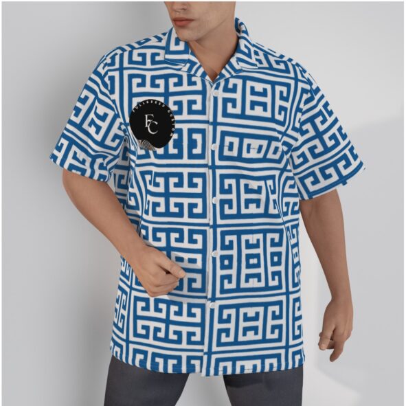 fullbreedcustom Print Men's Hawaiian Shirt With Button Closure