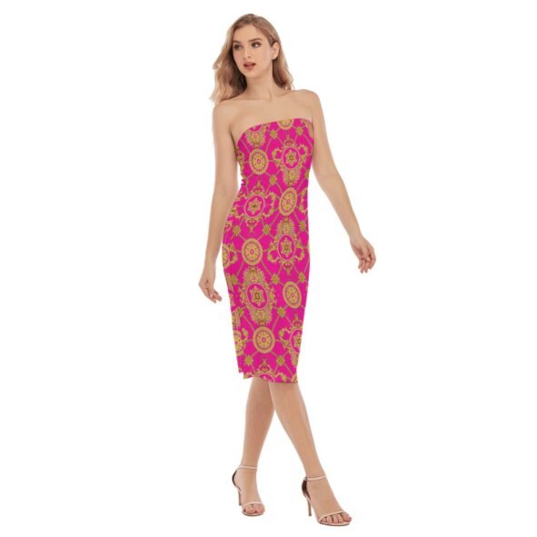 fullbreedcustom Print Women's Side Split Tube Top Dress