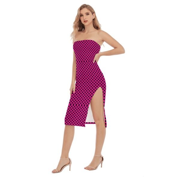 fullbreedcustom Print Women's Side Split Tube Top Dress