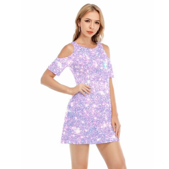 fullbreedcustom Print Women's Cold Shoulder Dress | 190GSM Cotton