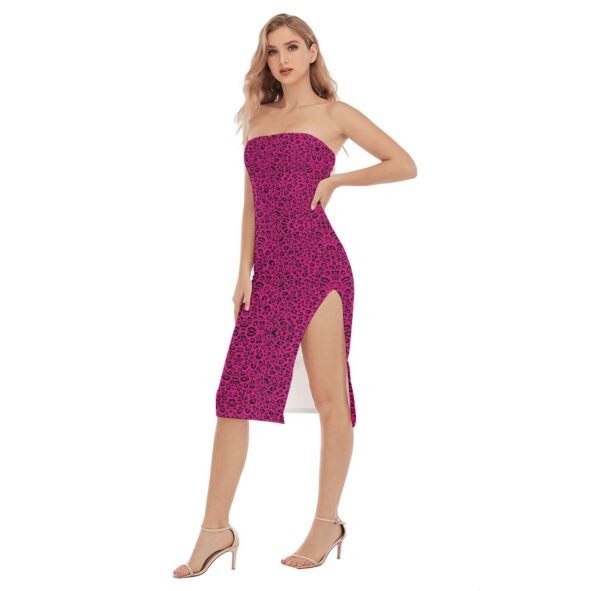 fullbreedcustom Print Women's Side Split Tube Top Dress