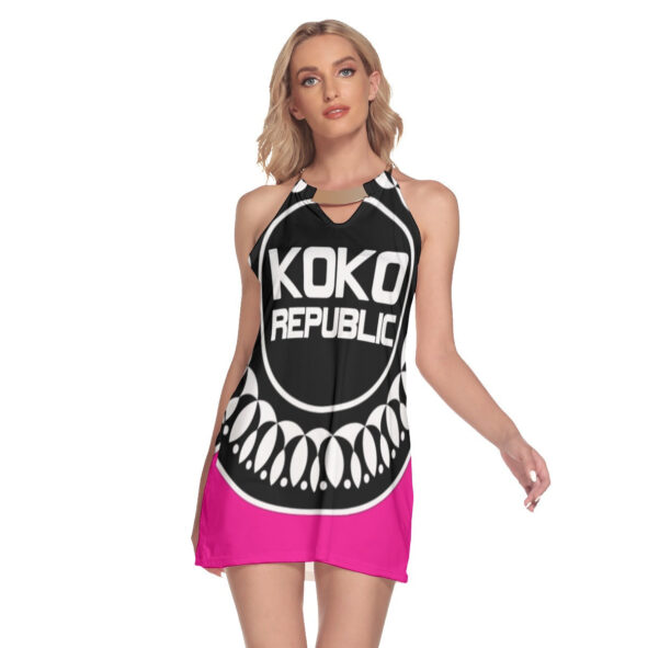 All-Over Print Women's Round Neck Above Knee Dress