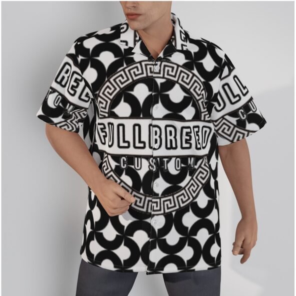 fullbreedcustom.Print Men's Hawaiian Shirt With Button Closure