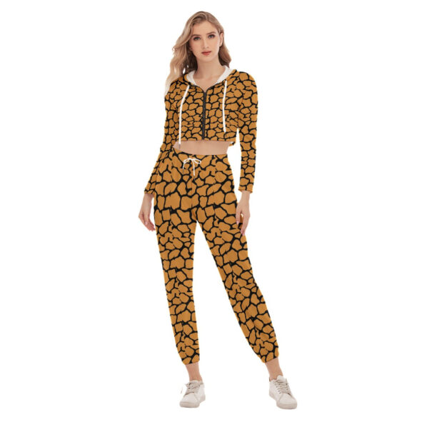 All-Over Print Women's Crop Hoodie Sports Sets