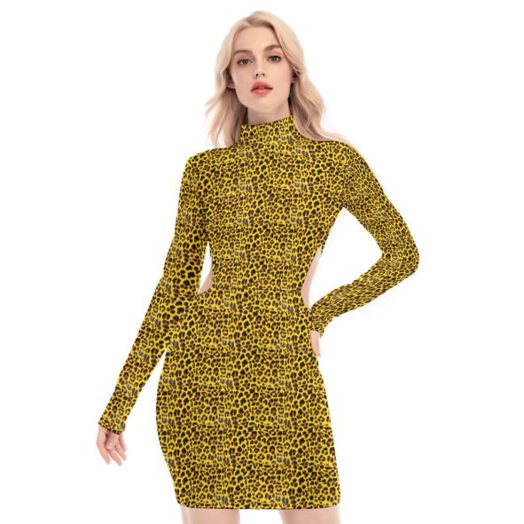 All-Over Print Women's Waist Hollow Hip Dress