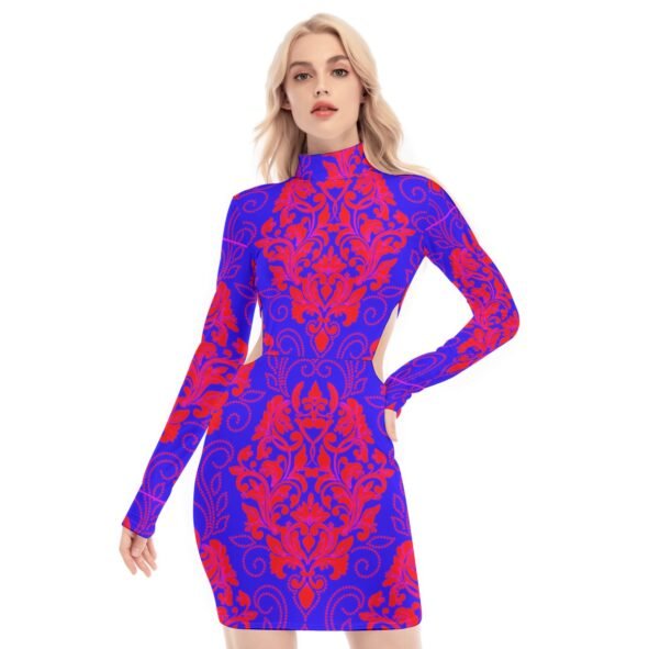 All-Over Print Women's Waist Hollow Hip Dress