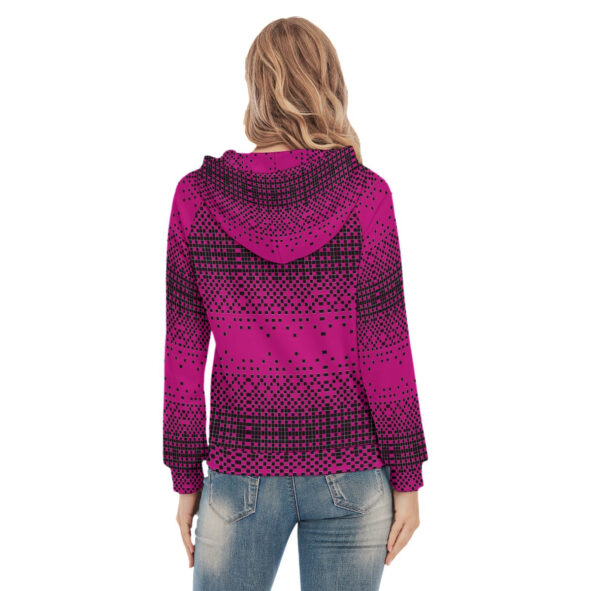 All-Over Print Women's Raglan Sleeve Hoodie With Zipper Closure