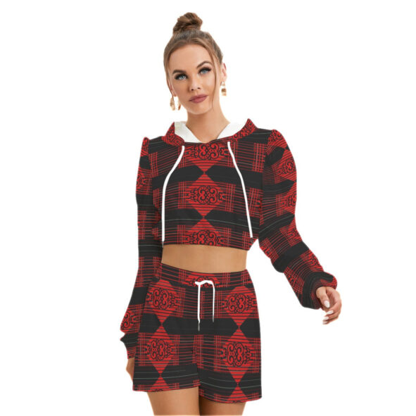 All-Over Print Women's Mirco Fleece Hoodie And Shorts Set