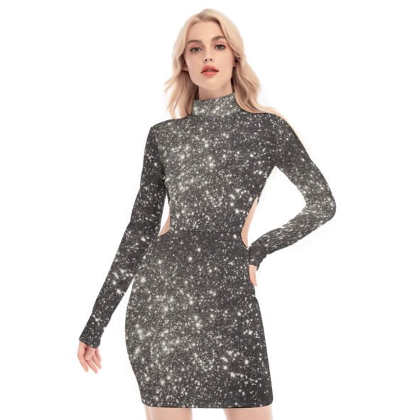 All-Over Print Women's Waist Hollow Hip Dress