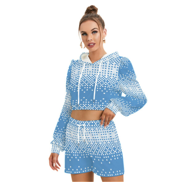 All-Over Print Women's Mirco Fleece Hoodie And Shorts Set