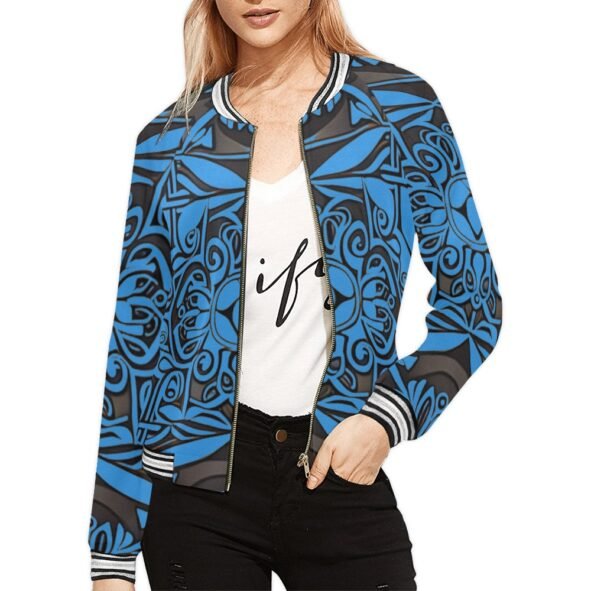 fullbreedcustom Women's Horizontal Stripes Jacket (Model H21)