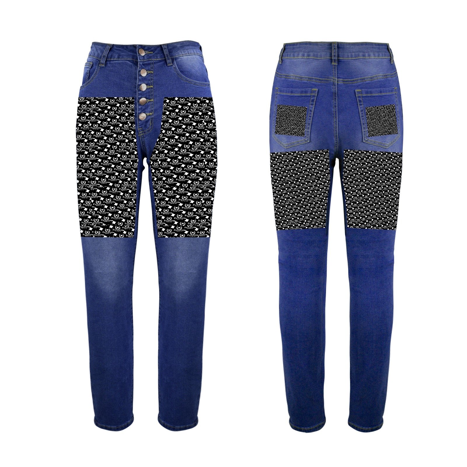 fullbreedcustom Women's Jeans (Front&Back Printing) - Image 4