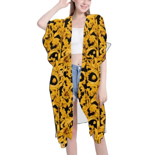 fullbreedcustom Mid-Length Side Slits Chiffon Cover Up (H50)