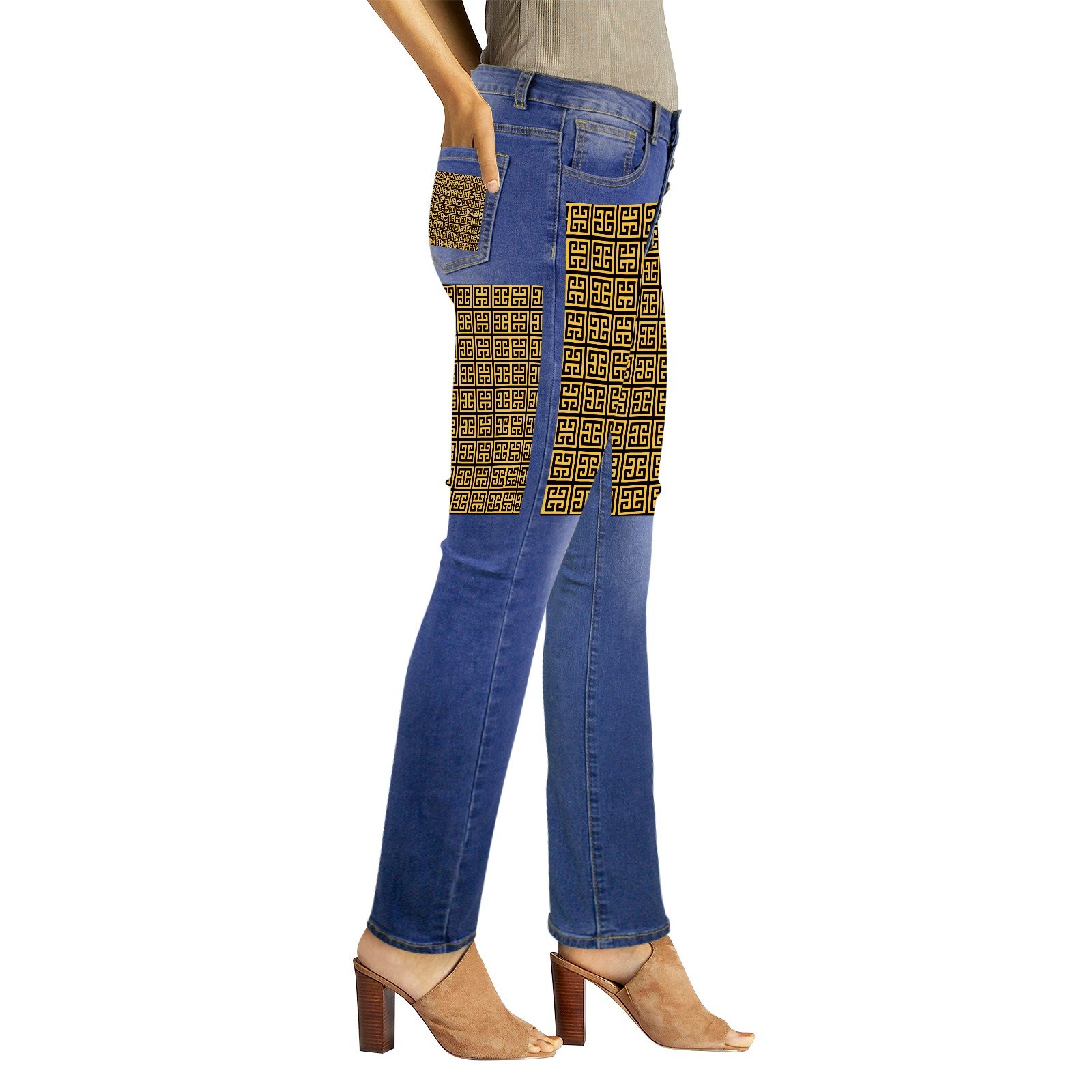 fullbreedcustom Women's Jeans (Front&Back Printing) - Image 2