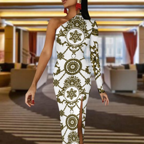 Half Sleeve Slit Dress