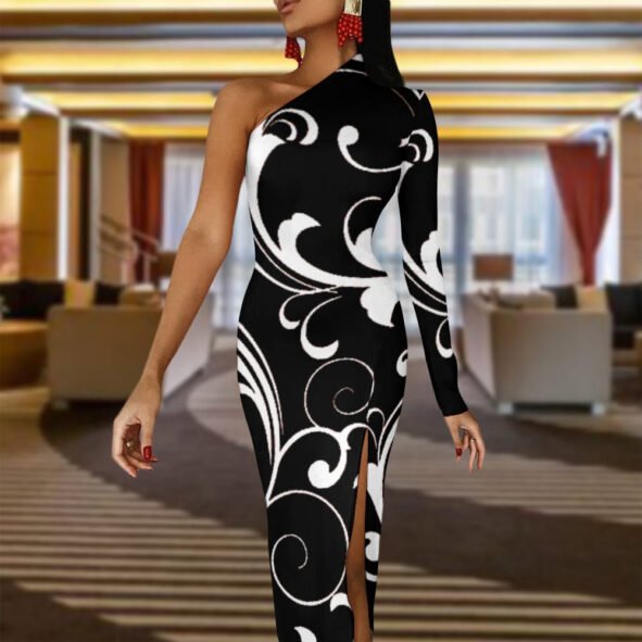 Half Sleeve Slit Dress