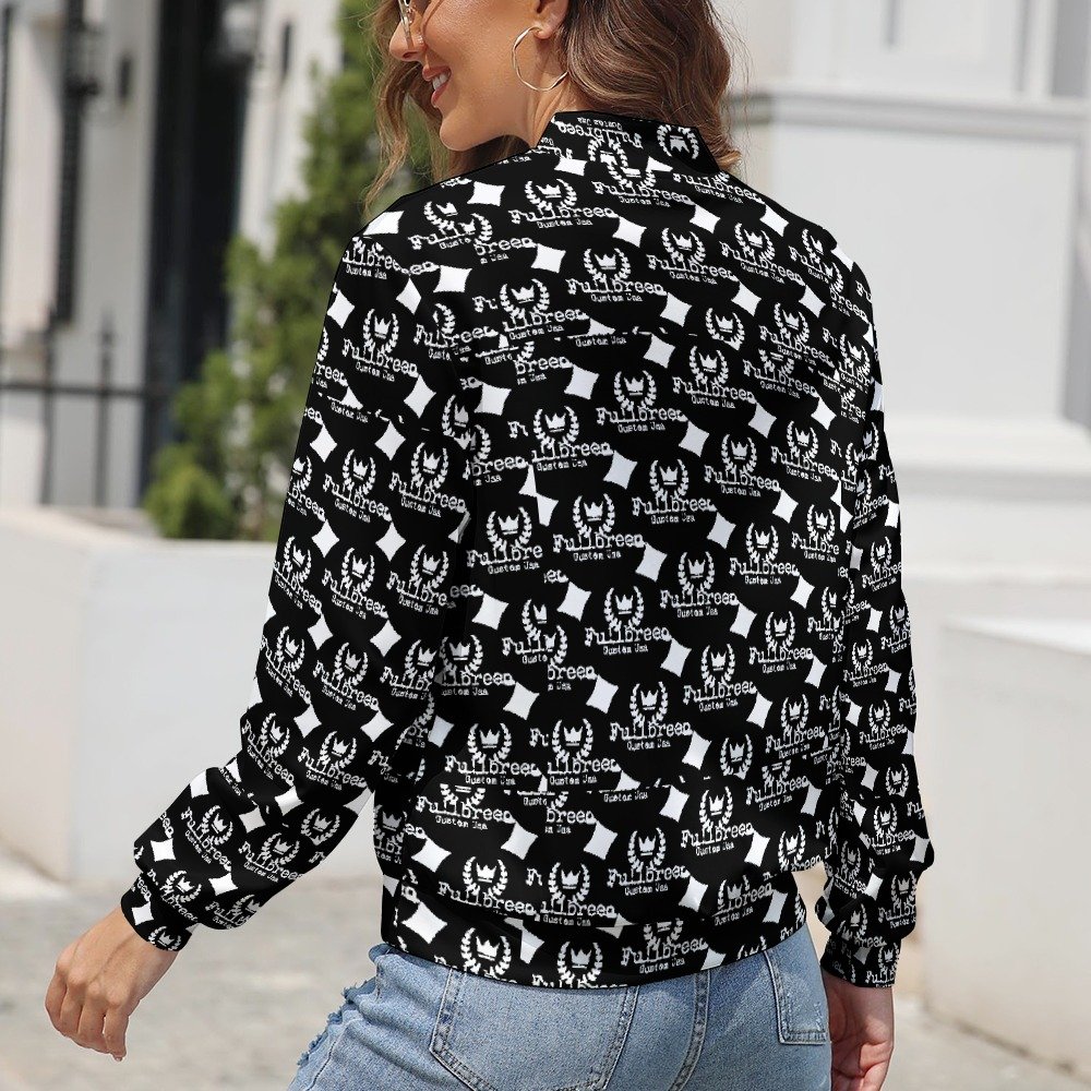 fullbreedcustom Women's Long Sleeve Zipper Jacket - Image 4