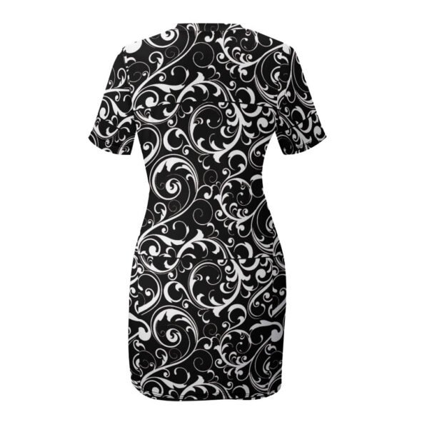 White Crew Neck Short Sleeve Dress