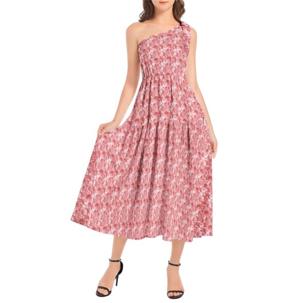 FullbreedCustom Ruffle Hem One Shoulder Midi Dress