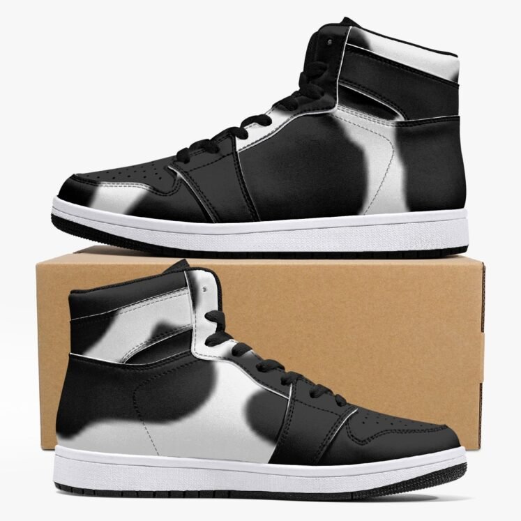 209. High-Top Leather Sneakers - White / Black