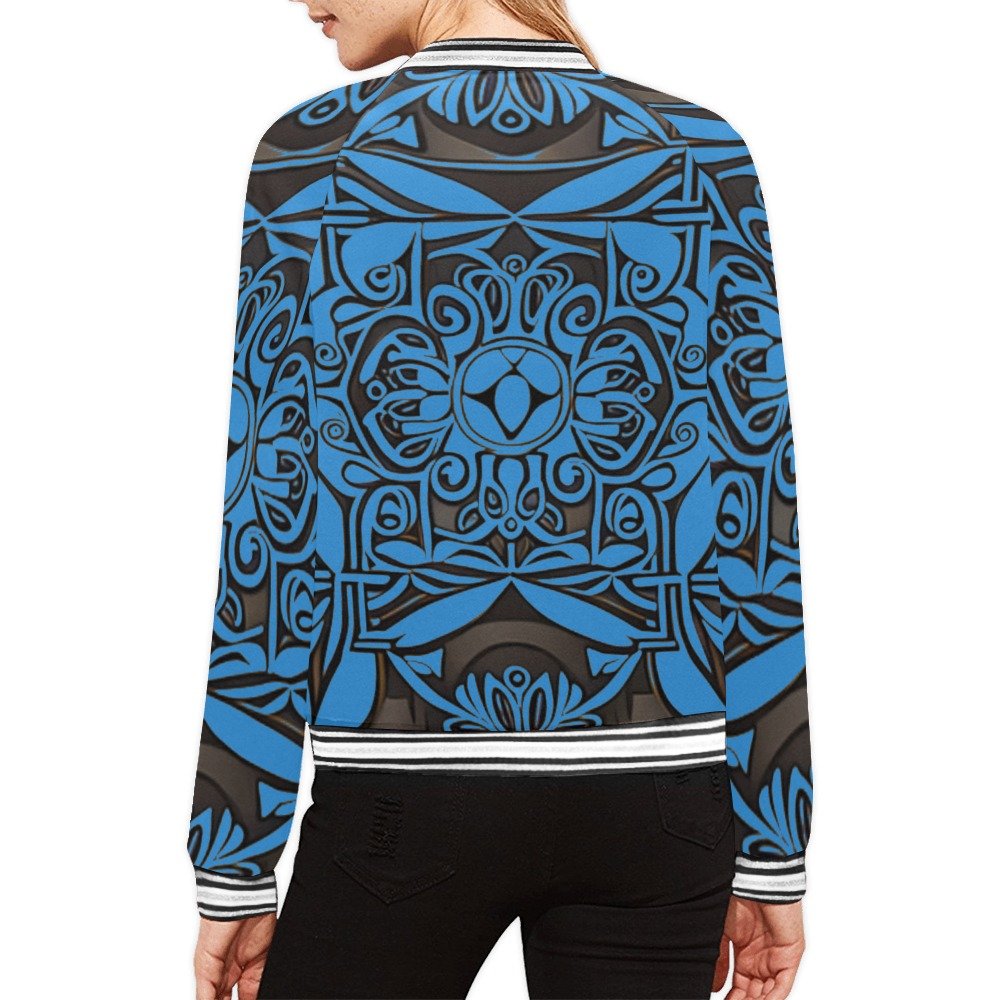 fullbreedcustom Women's Horizontal Stripes Jacket (Model H21) - Image 3