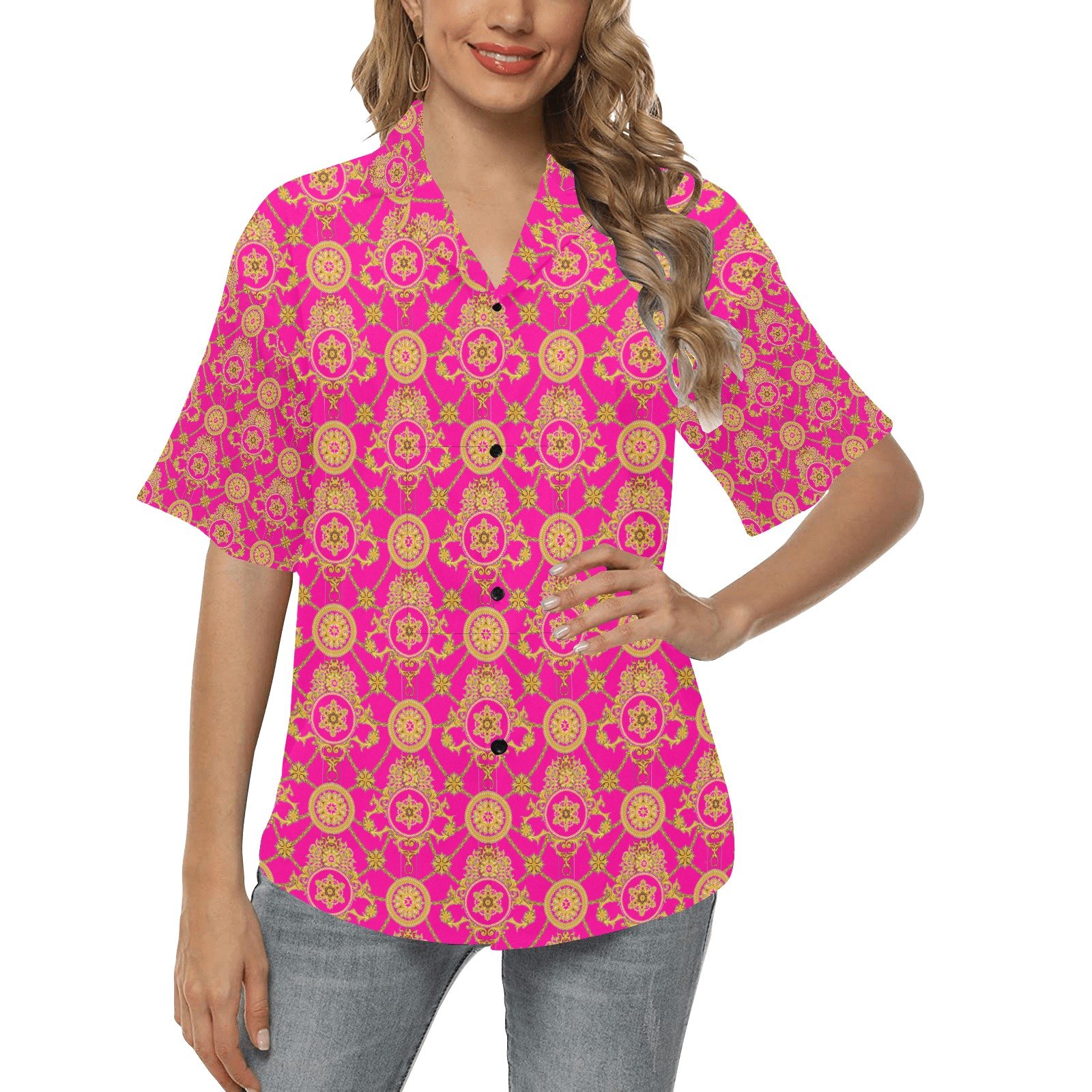fullbreedcustom Print Hawaiian Shirt for Women (T58)