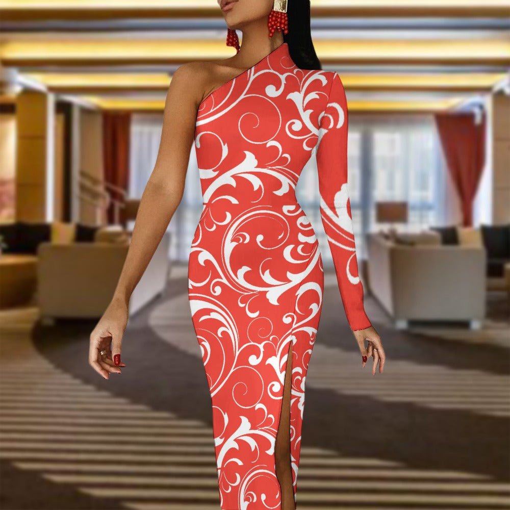 Half Sleeve Slit Dress