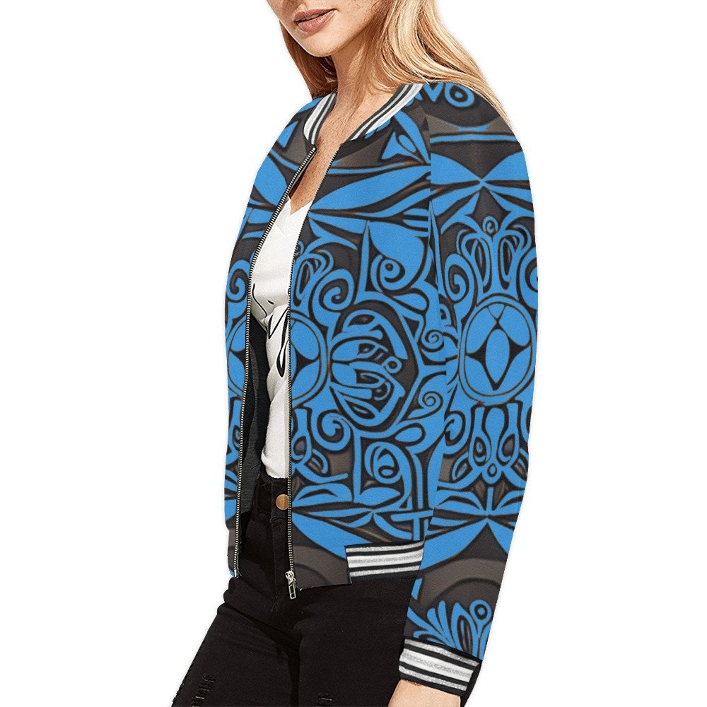 fullbreedcustom Women's Horizontal Stripes Jacket (Model H21) - Image 2