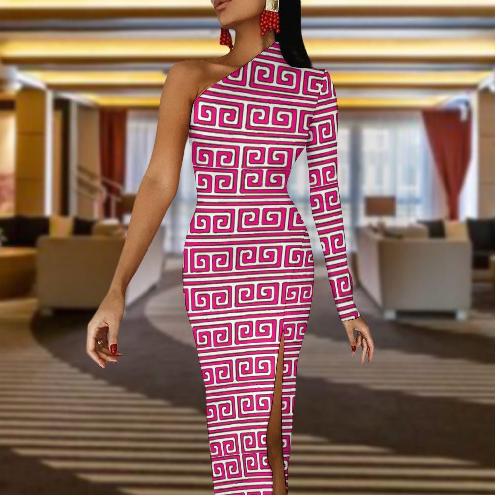 Half Sleeve Slit Dress