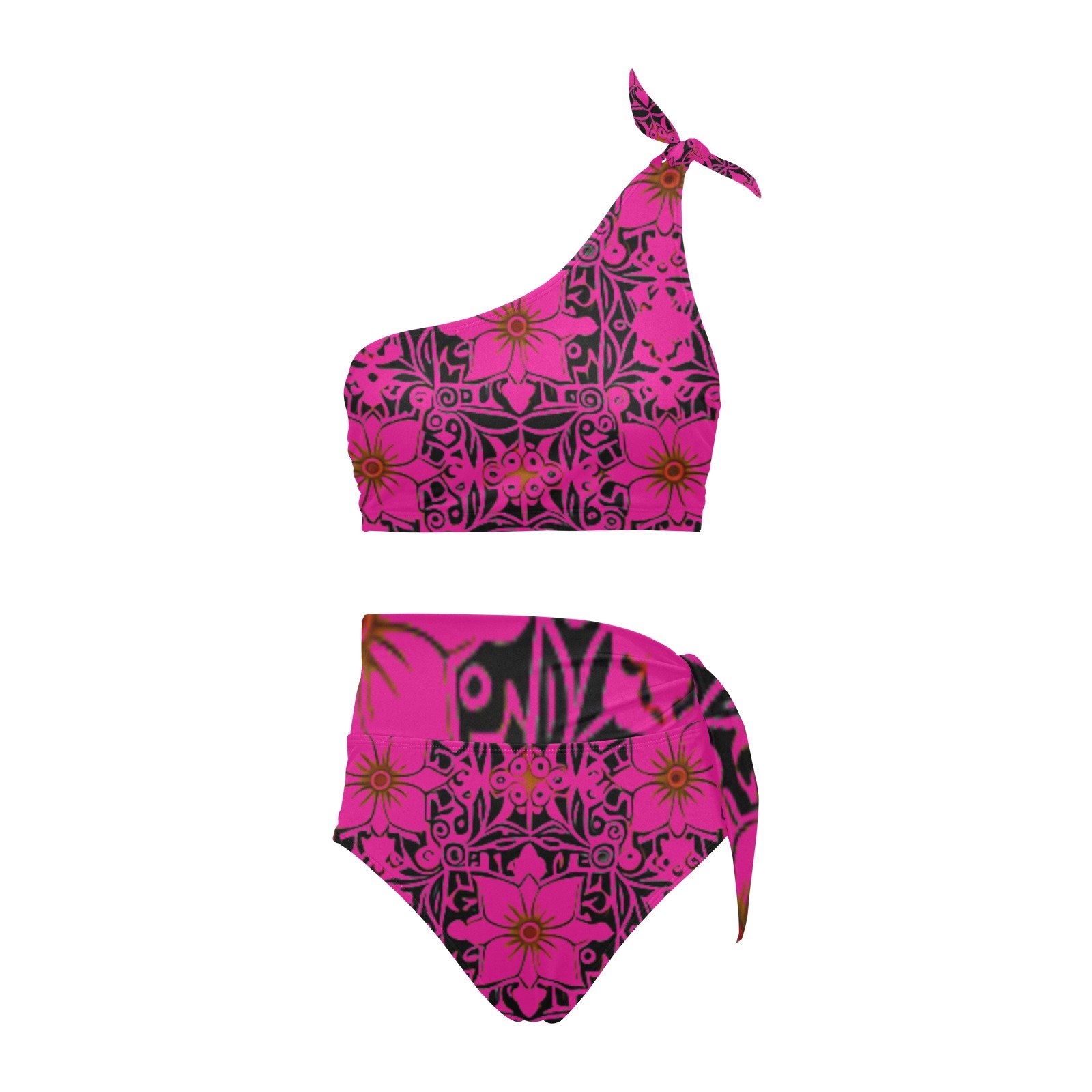 fullbreedcustom High Waisted One Shoulder Bikini Set (S16) - Image 3